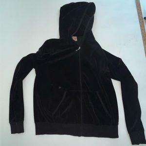 Vintage Juicy Couture Black Velour Zip Up Hoodie